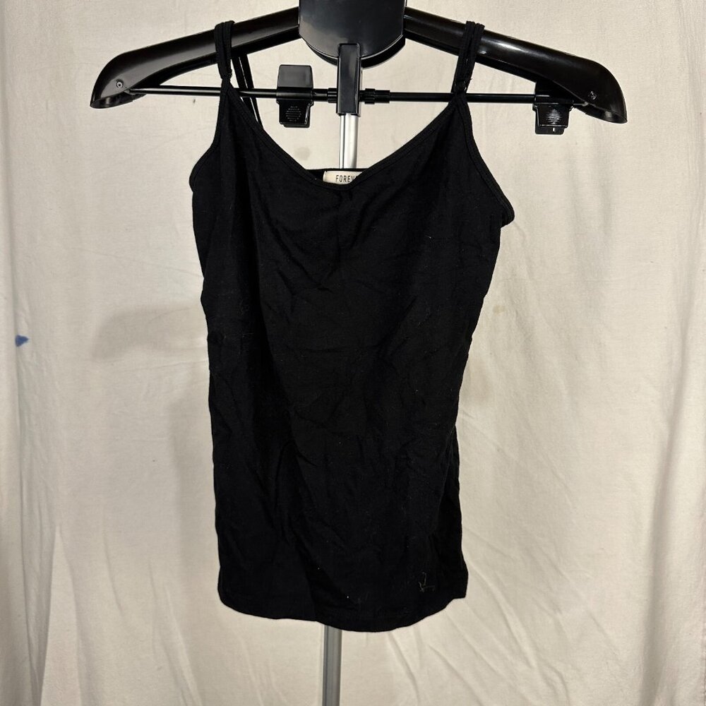 Women’s Black Tank Top Size M Sleeveless Basic Stretch Casual‎ Layering Shirt